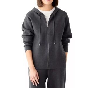 Magaschoni Charcoal Knit Zip-Up Hoodie Size:M NWT